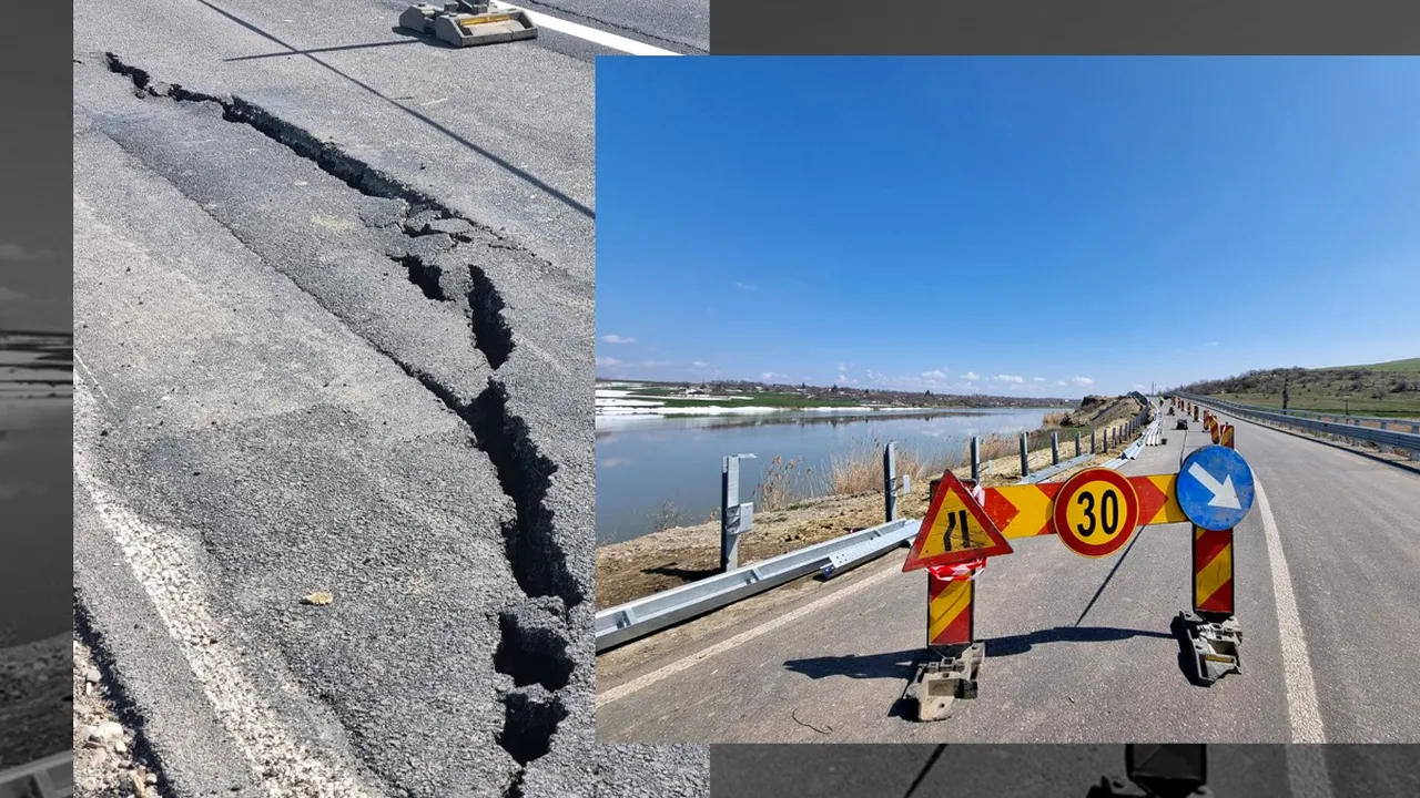 FOTO | Cum s-a surpat un drum proaspăt renovat, între Iași și Suceava: „Fundația nu a fost făcută corespunzător”