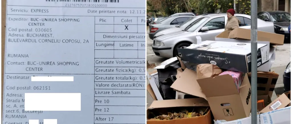 Amenda uriașă primită de o femeie din București care a aruncat câteva cutii goale pe stradă. S-a trezit și cu ele la ușă