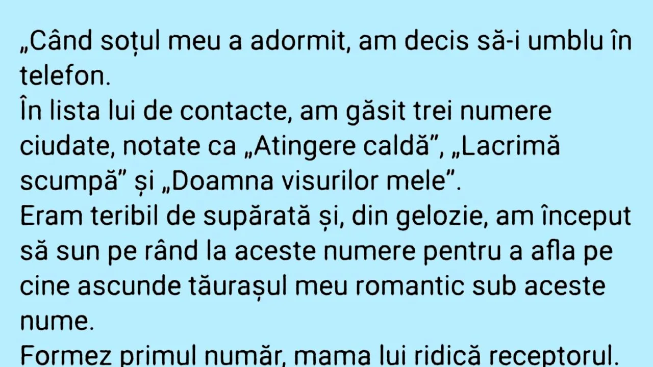 BANCUL ZILEI | „Atingere caldă”, „Lacrimă scumpă” și „Doamna visurilor mele”