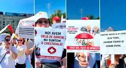 Mii de oameni au protestat în toată țara. Medicii la București, grevă la Cugir, sedii ANAF pichetate: ”Respect promis, respect omis”