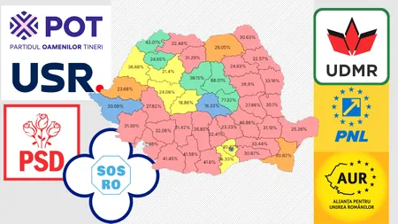 HARTA preferințelor electorale: Rezultatele obținute de fiecare partid la alegerile parlamentare