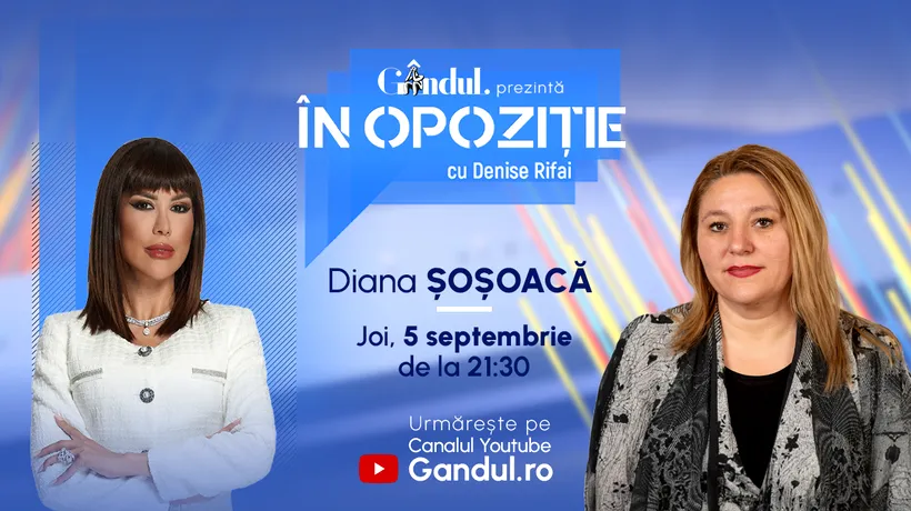 „Amazoana” Diana Șoșoacă, la Gândul „În Opoziție cu Denise Rifai”