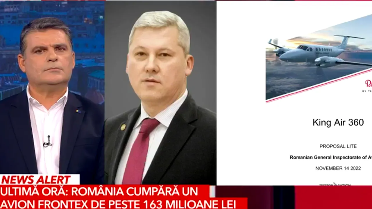 Guvernul achiziționează un avion FRONTEX care costă 164 milioane lei. Predoiu: Nu este un simplu avion de supraveghere vizuală