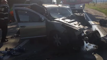 Tragedie în Vâlcea, după o depășire neregulamentară. Bilanț: 3 morți - FOTO