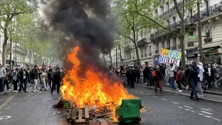 Peste 2 milioane de persoane au MANIFESTAT în Franţa de 1 Mai. Cel puţin 180 de arestări în toată ţara și  53 la Paris