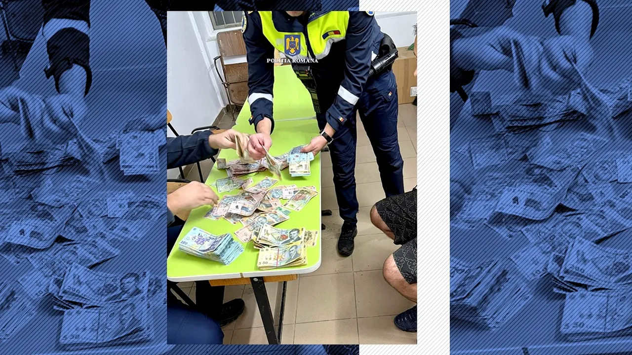 FURT spectaculos la Pucioasa. Hoțul a împrăștiat 20.000 de lei prin magazin în timpul jafului