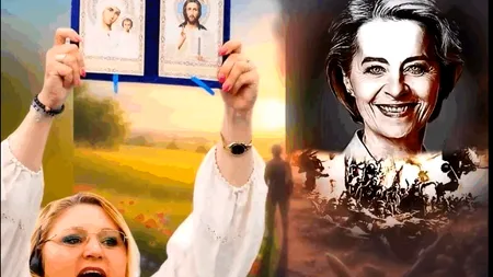 Diana Șoșoacă o exorcizează pe Ursula von der Leyen cu icoane, de ziua șefei Comisiei Europene