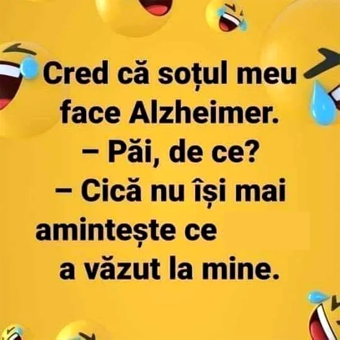 Bancul de joi | „Cred că soțul meu face Alzheimer”