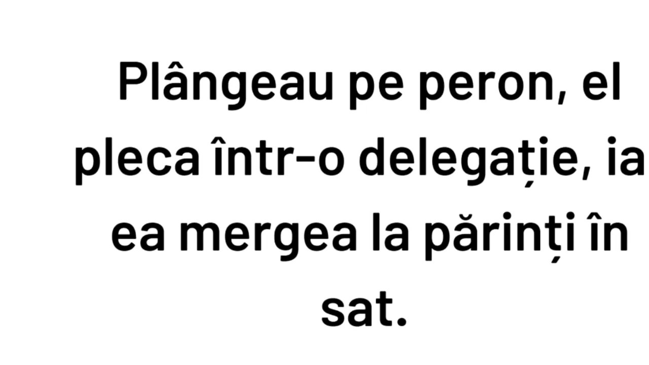 BANC | El pleca într-o delegație, iar ea mergea la părinți în sat