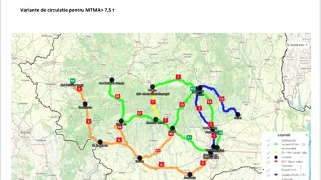 CNAIR a anunțat care vor fi rutele ocolitoare după ce se închide traficul pe Valea Oltului
