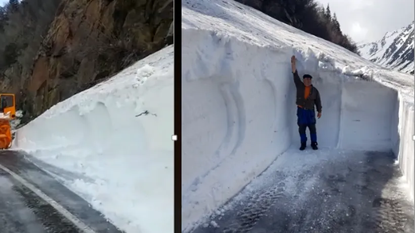 Drumarii au început să curețe Transfăgărășanul. Zăpadă de până la șapte metri- VIDEO 