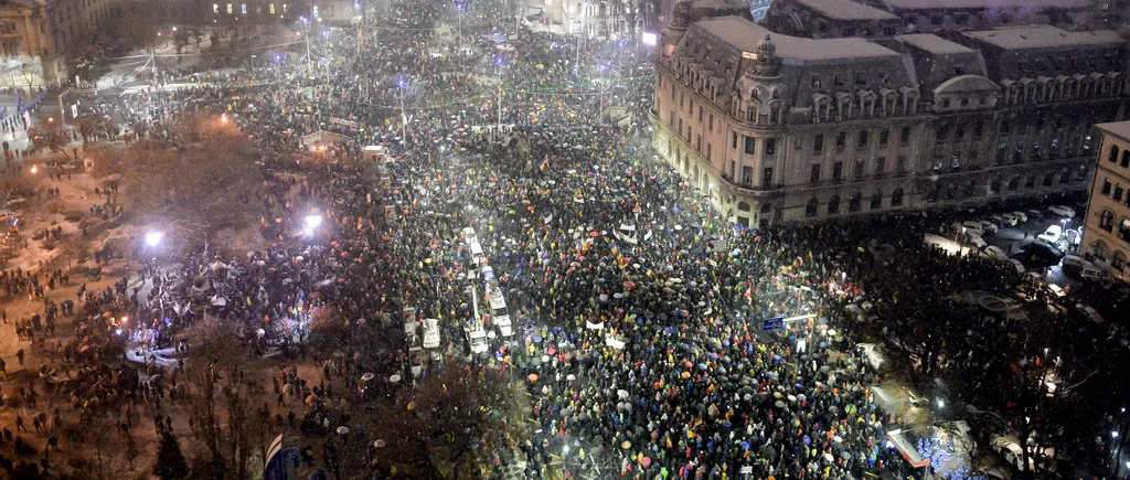 Manifestații anti-PSD în București și în țară. Zeci de mii de oameni, în marș de protest din Piața Universității la Parlament