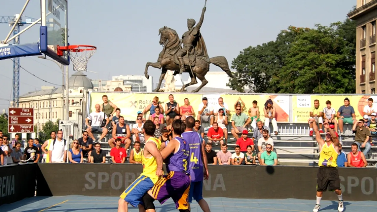Baschet 3X3: Românii au defilat în grupe într-un concurs cu iz de show american

