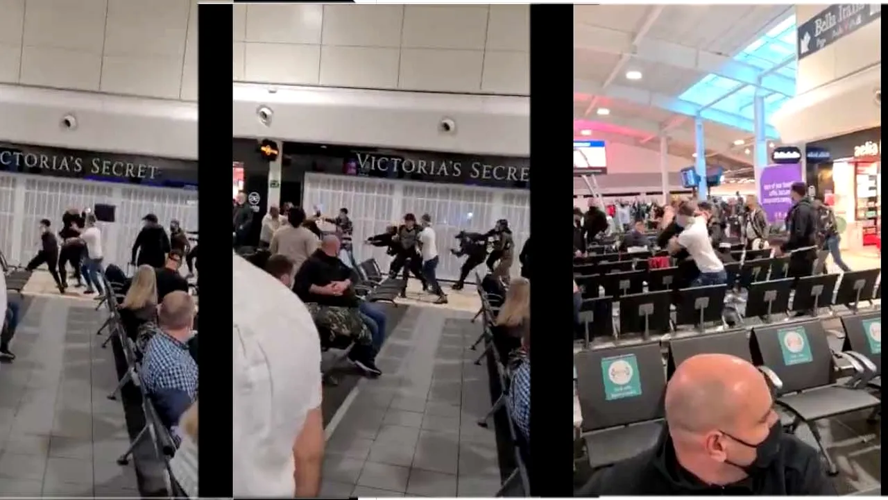 Bătaie între români pe aeroportul Luton. Trei oameni au ajuns în spital, iar 17 au fost arestați | VIDEO