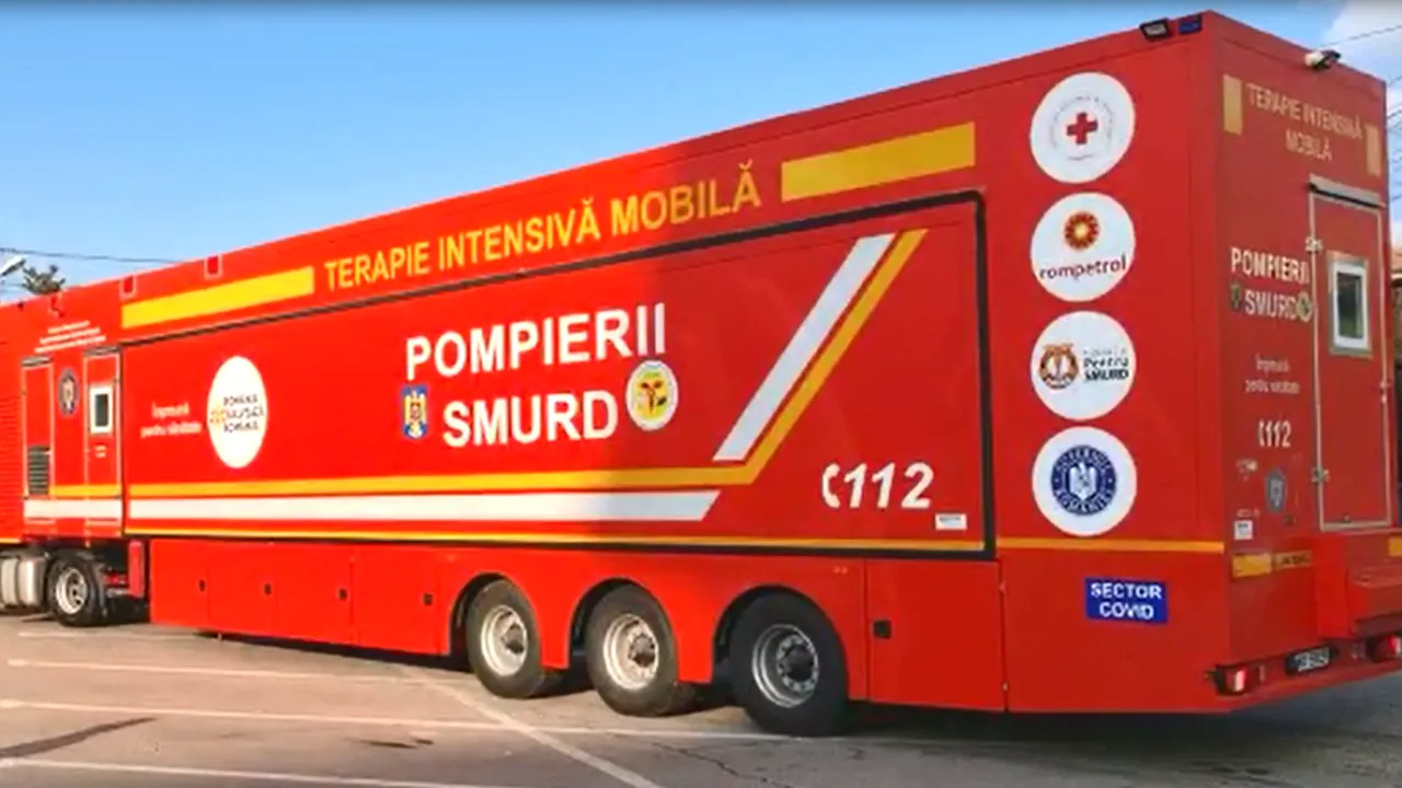 Unitate mobilă ATI instalată la Institutul „Marius Nasta”, în contextul celui de-al patrulea val al pandemiei de COVID-19