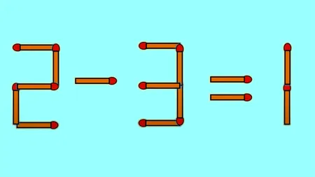 Test IQ exclusiv pentru genii | Corectați 2-3=1, mutând un singur chibrit