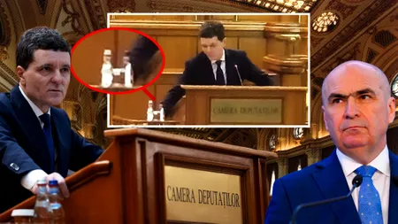 Comportament bizar al lui Nicușor Dan în Parlament. Polemizează cu Bolojan, încalcă protocolul, mută sticlele cu apă și gesticulează haotic