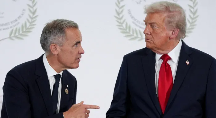 Premierul Mark Carney și președintele american Donald Trump - Foto: Mediafax foto