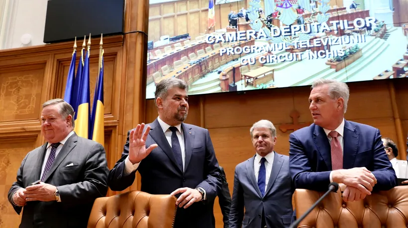 FOTO | Kevin McCarthy, liderul minorității republicane din Camera Reprezentanților a SUA, întâlnire cu Marcel Ciolacu. „Demonstrează unitatea transatlantică impecabilă în fața agresiunii Rusiei”