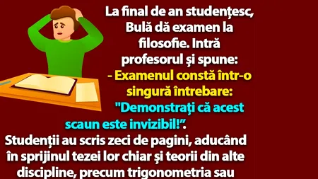 BANC | Bulă dă examen la filosofie: 