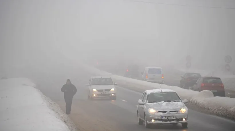Cod galben de ceață în București și 18 județe din sudul și estul țării, până la ora 22.00