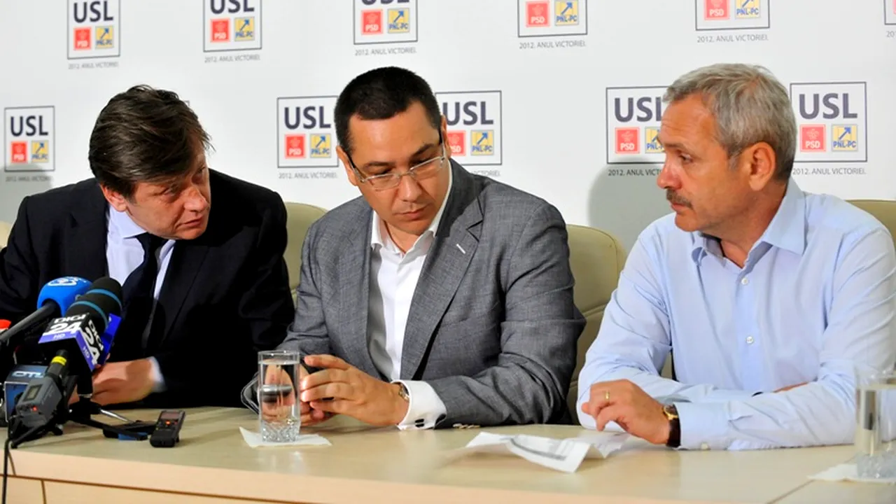 USL face o rezoluție antiBăsescu. Cum s-au așezat de bunăvoie Ponta, Antonescu și Dragnea pe 