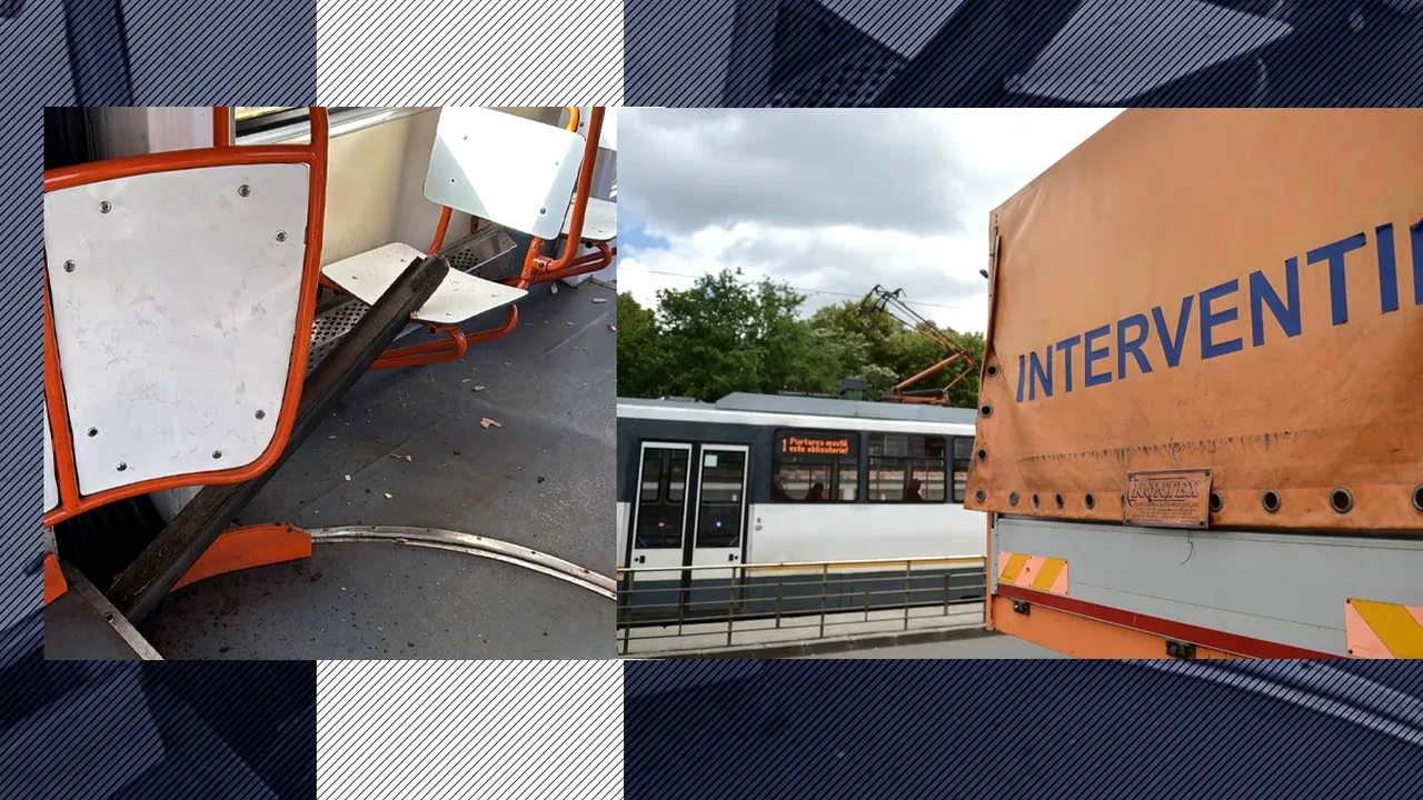 Este „alarmă” la STB după ce o șină a intrat prin podeaua unui tramvai. S-a recurs la măsuri speciale, ca să nu se ajungă la HAOS în București