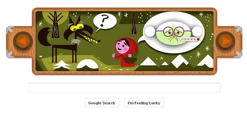 FRAȚII GRIMM, omagiați astăzi de Google printr-un Google Doodle cu Scufița Roșie