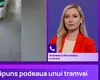 O șină a străpuns podeaua unui tramvai, pe linia 32. Circulația a fost întreruptă mai bine de o oră