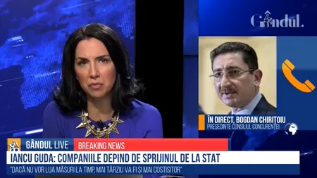 GÂNDUL LIVE: Bogdan Chirițoiu, Consiliul Concurenței : Este inacceptabil ca unele companii să profite de criză. Ce sancțiuni enorme riscă