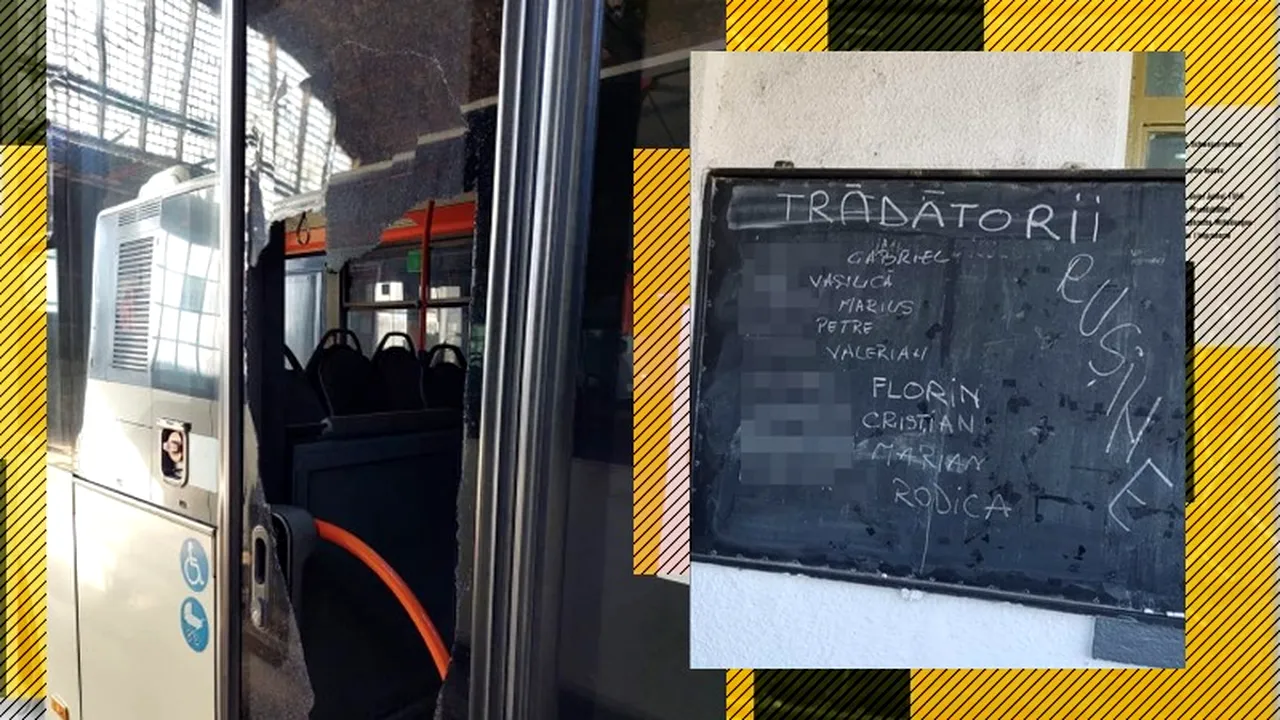 FOTO | Comportament de tip mafiot în depourile STB. Angajații care au „spart” greva au fost trecuți pe liste „ale rușinii”. Jigniri, amenințări și geamuri sparte la mașini