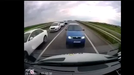VIDEO | Carambol produs pe un drum din Timiș, surprins de camera de bord a unui autovehicul implicat în accident
