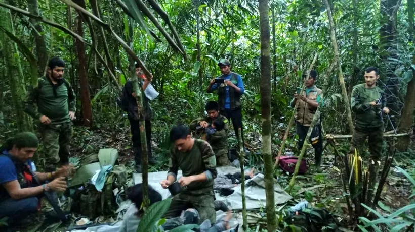 Miracol în JUNGLA amazoniană: 4 copii, găsiți în viață după 40 de zile de la prăbușirea unui avion!