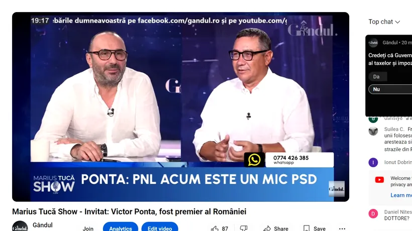 POLL Marius Tucă Show: Credeți că Guvernul va reuși să mențină același nivel al taxelor și impozitelor în 2025?