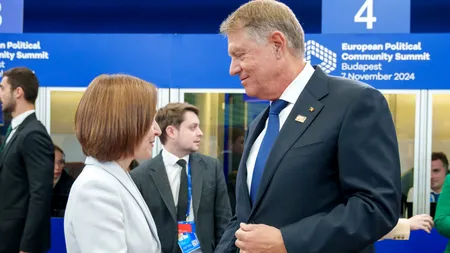 Klaus Iohannis a felicitat-o pe Maia Sandu pentru noul său MANDAT în cadrul Summitului Comunităţii Politice Europene
