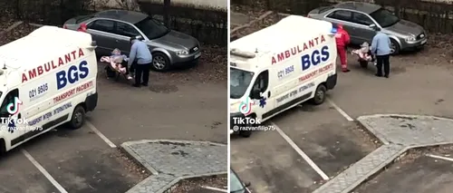 VIDEO | Pacientă din Iași, dusă cu roaba până la ambulanță pentru că targa era defectă