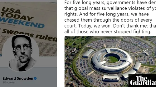 CEDO îi dă DREPTATE lui Snowden: Cinci ani, guvernele AU NEGAT că supravegherea în masă vă încalcă DREPTURILE. Astăzi AM CÂȘTIGAT