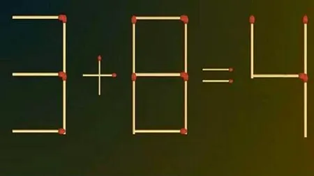 Test de inteligență cu beţe de chibrit. O singură mutare pentru a rezolva ecuația