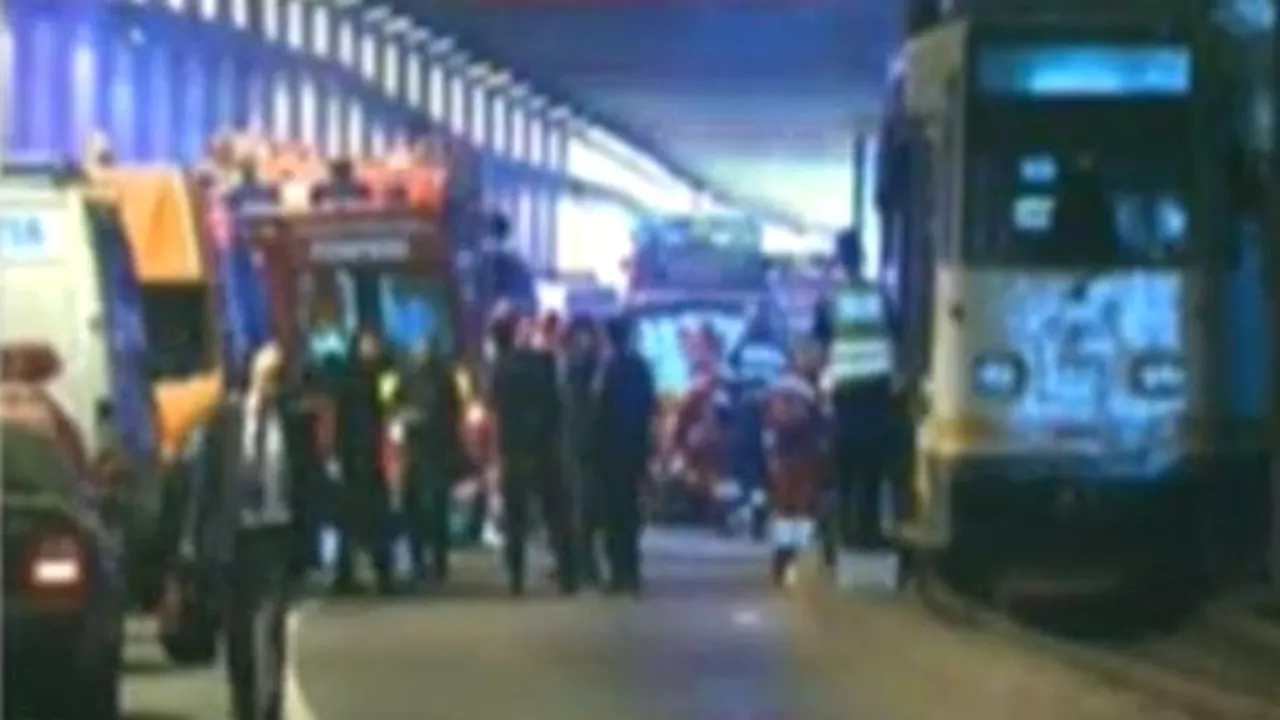 ACCIDENT LA LUJERULUI. PRIMELE IMAGINI DE LA LOCUL unde s-au ciocnit trei tramvaie