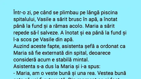 Bancul de vineri | Maria și Vasile, la spitalul de nebuni