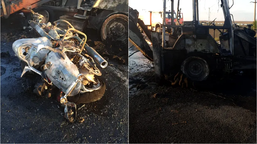 Accident grav în Constanța: Două persoane au murit după ce o motocicletă s-a ciocnit cu un buldoexcavator