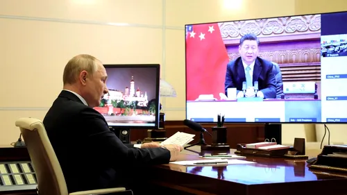 Vladimir Putin, videoconferință cu Xi Jinping, președintele Chinei: ”O retorică foarte, foarte agresivă din partea NATO și SUA”