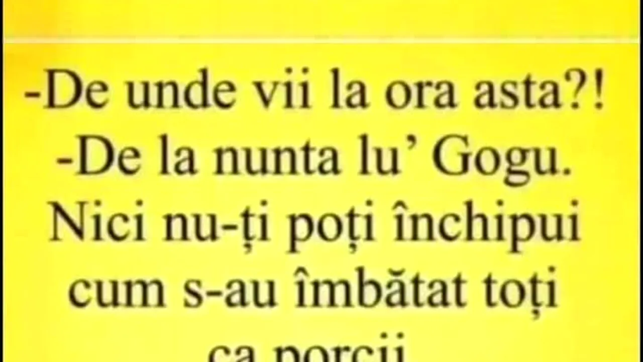 BANCUL ZILEI | Nunta lui Gogu
