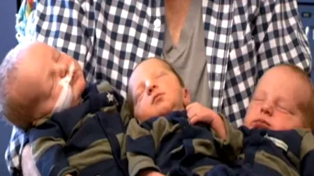 O americancă a intrat în Cartea Recordurilor după ce a născut tripleți cu o greutate totală de peste 9 kg