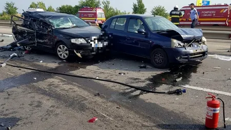 VIDEO | Accident rutier în lanț pe autostrada București-Pitești. O persoană a decedat și mai multe au ajuns la spital