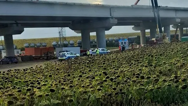 Accident mortal pe șantierul Autostrăzii A7 Bacău – Pașcani. Un muncitor a căzut de pe podul aflat în construcție la Filipești
