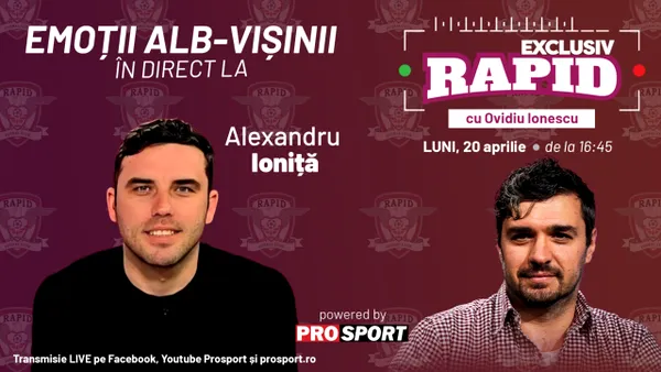 „EXCLUSIV RAPID” – după Craiova – Rapid 1-0, cu Alexandru Ioniță e LIVE pe YouTube – ProSport, de la ora 16:45: Ce se întâmplă cu băieții lui Gâlcă?