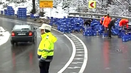 Șoferii au crezut că nu văd bine. Ce se întâmplă în spatele acestui polițist de pe DN1