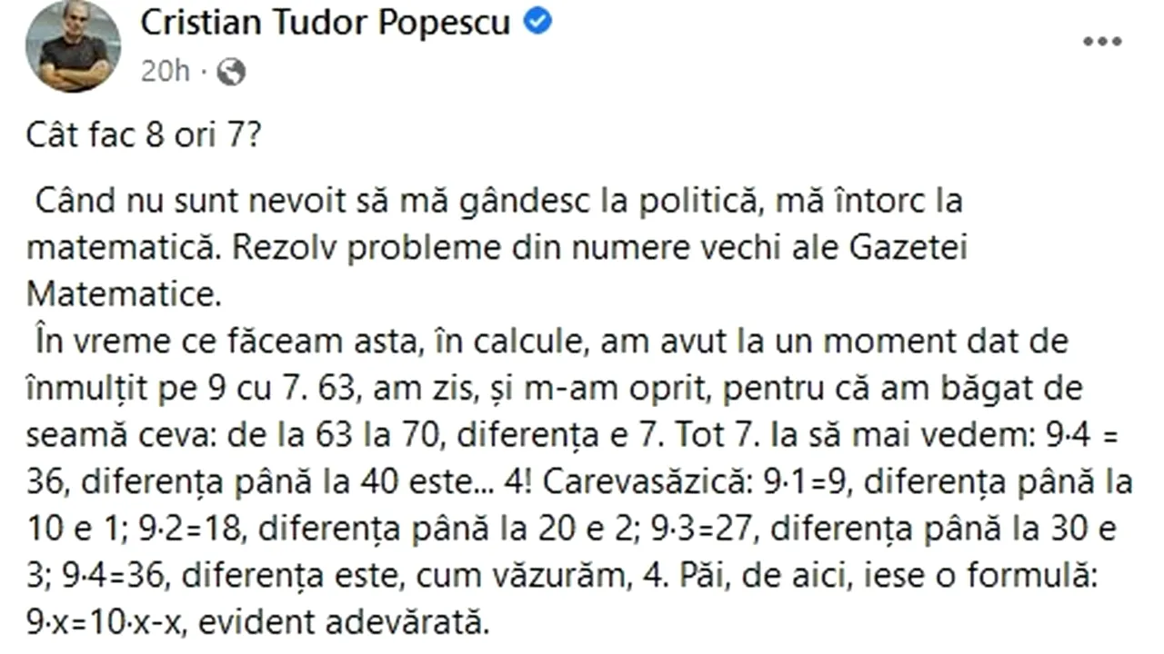 Test de inteligență | Cât fac 8 ori 7? Soluția oferită de CTP pentru tabla înmulțirii