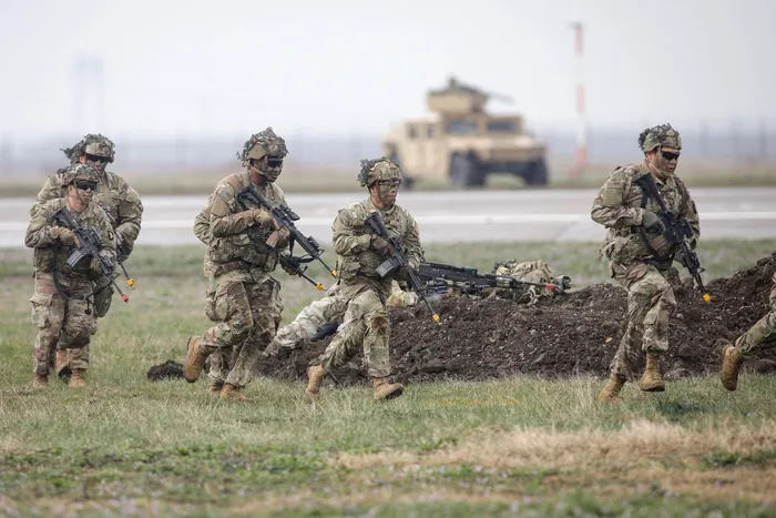 Trupele SUA de la baza Mihail Kogalniceanu, Romania, în timpul unui exercițiu militar 2023 Foto Profimedia